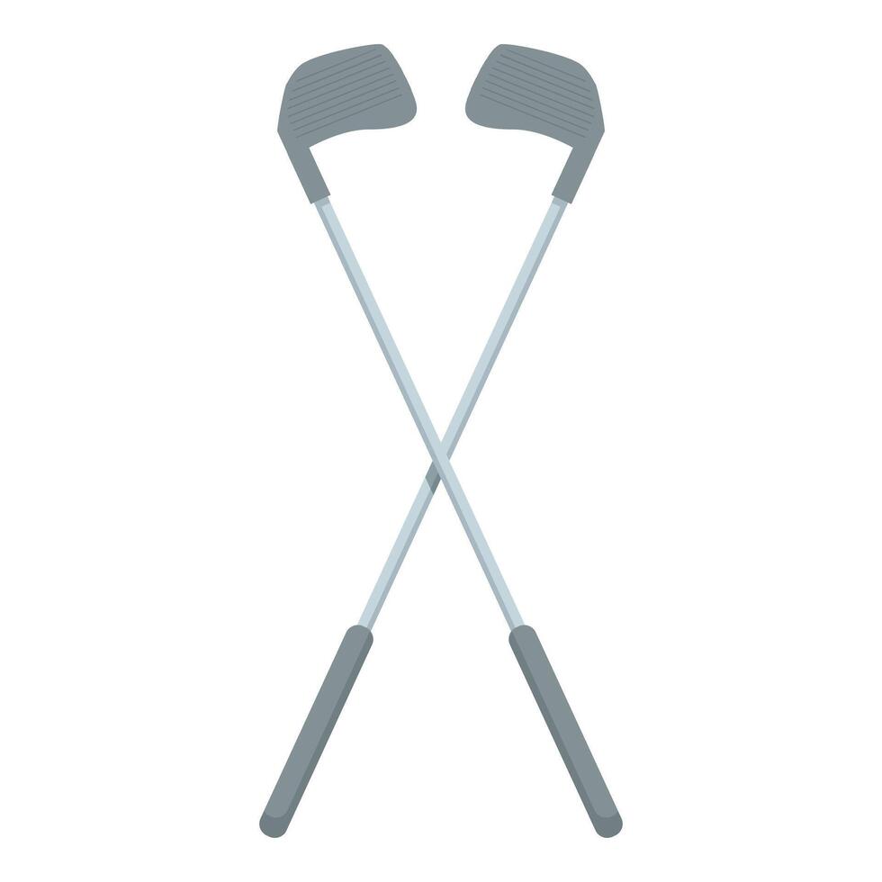 Two golf clubs are crossing each other forming an x shape vector