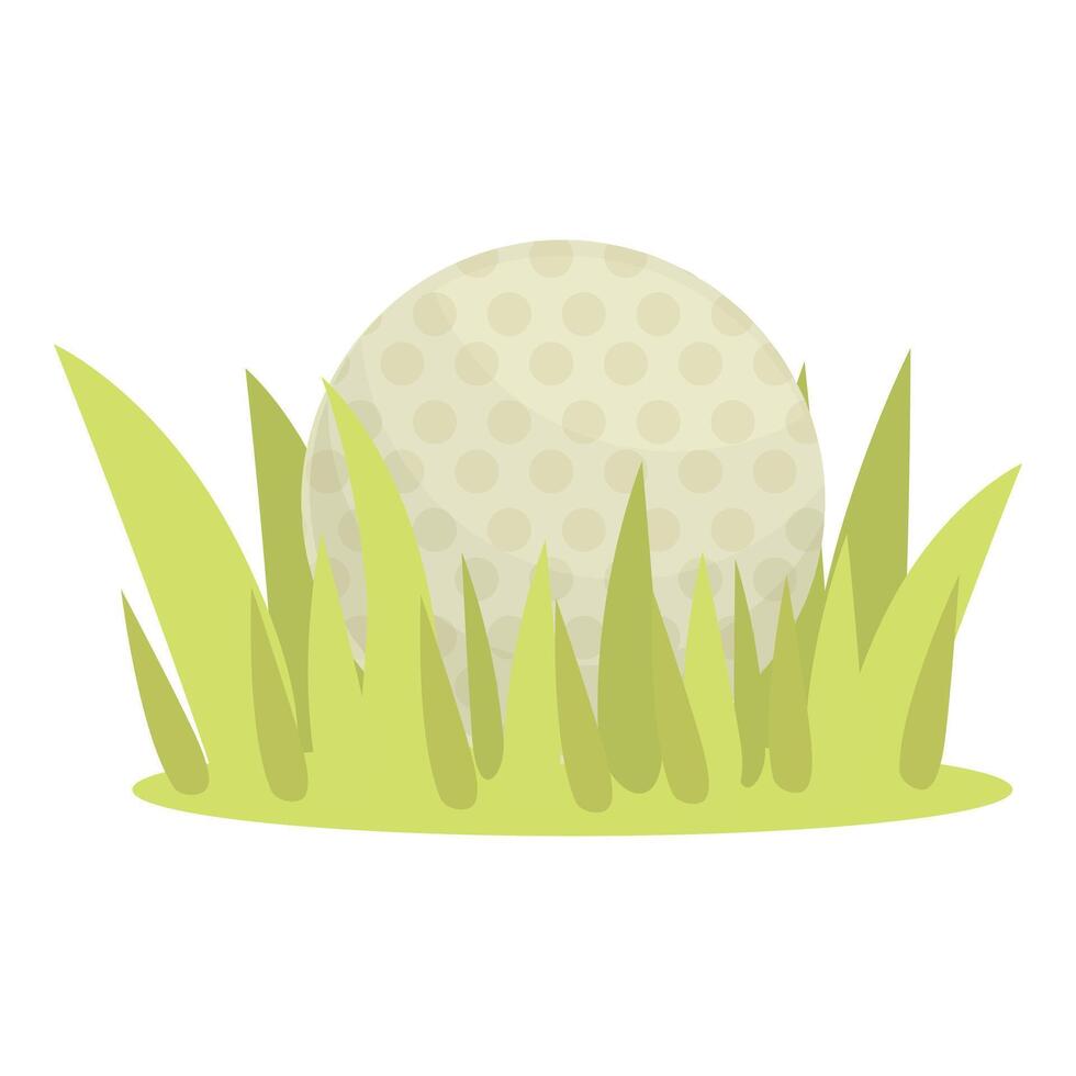 White golf ball resting in the rough grass vector