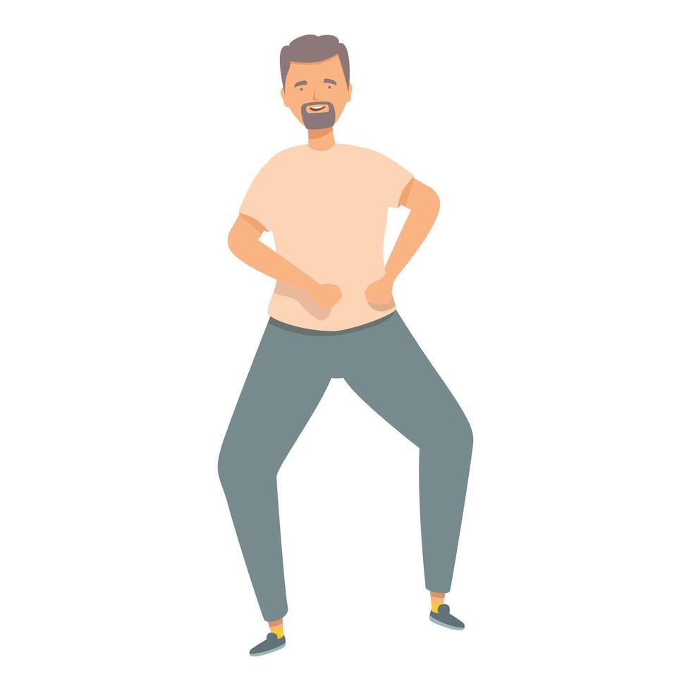 Young man is dancing with a smile on his face vector