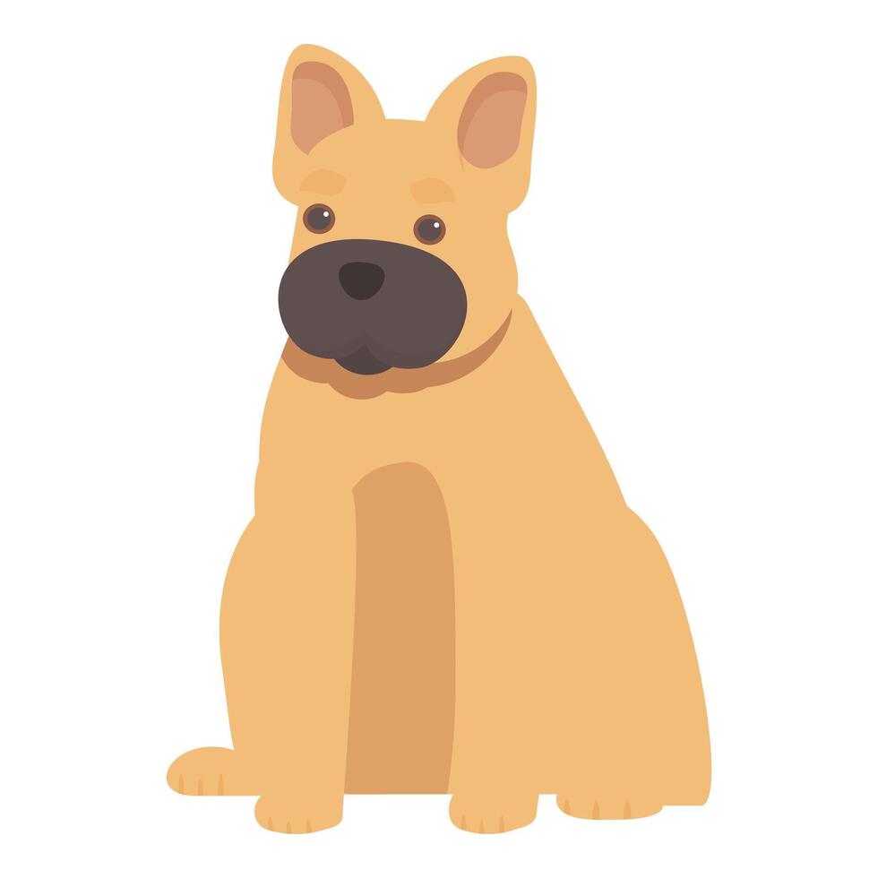 Cute french bulldog sitting and looking forward vector