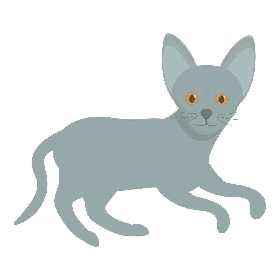 Cute grey cat relaxing, lying on the floor illustration vector