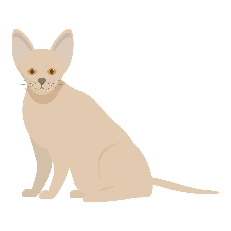 Domestic cat sitting gracefully on white background vector