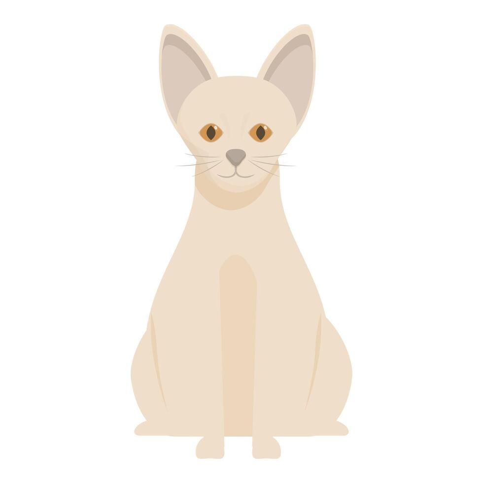 Beige cat sitting and looking forward illustration vector