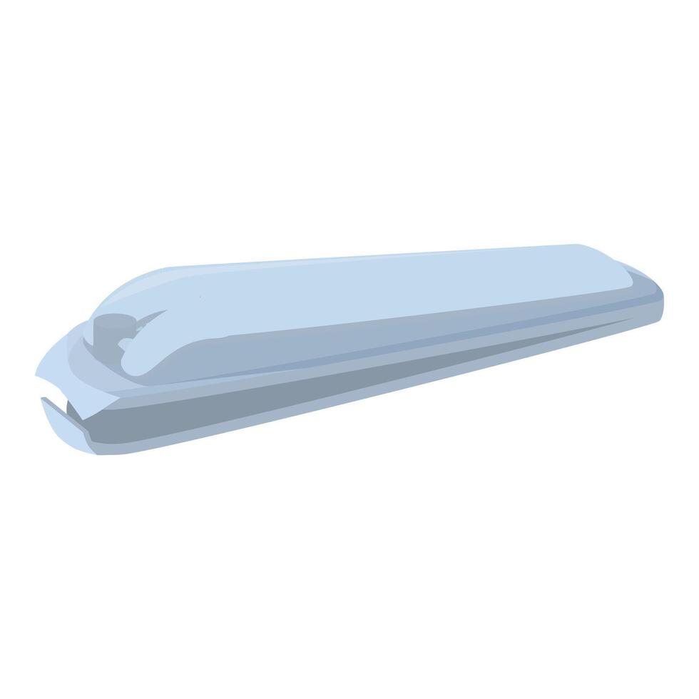 Steel nail clipper lying open on white background vector