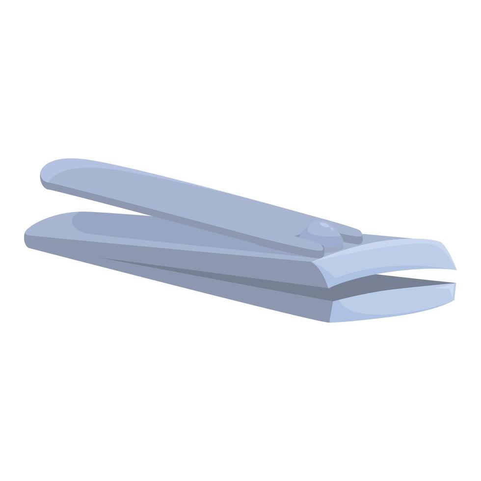 Steel nail clipper lying open showing cutting edges vector