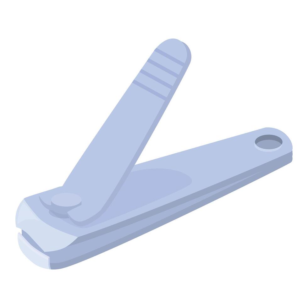 Steel nail clipper lying open showing cutting edges vector