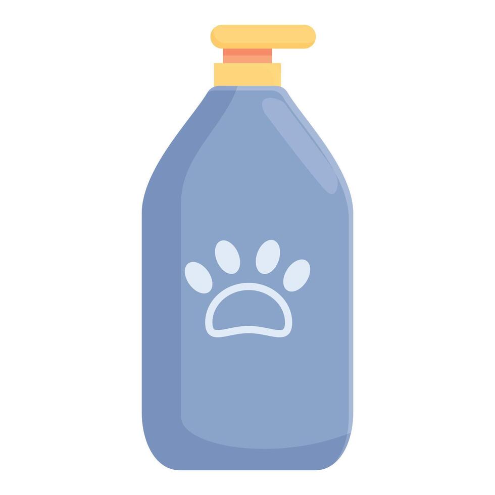 Blue plastic bottle dispensing pet shampoo vector