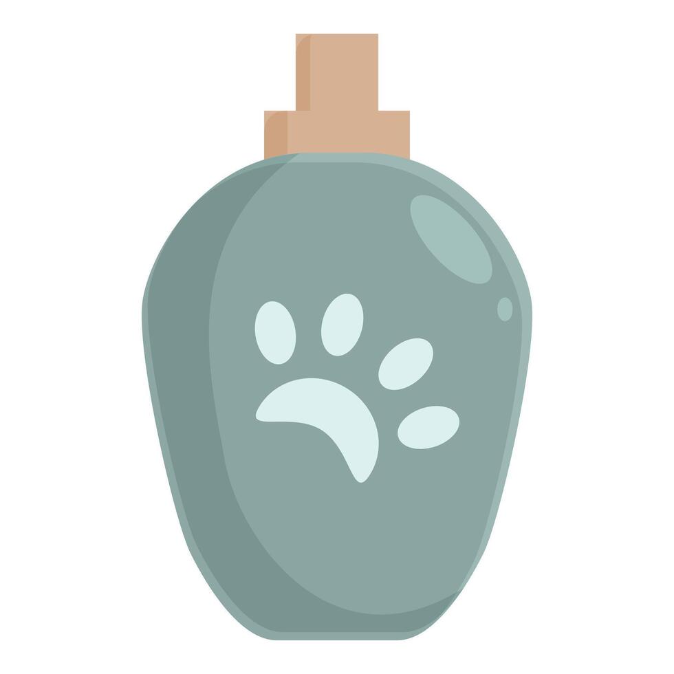 Bottle of shampoo for pets with paw print on bottle for dogs and cats vector
