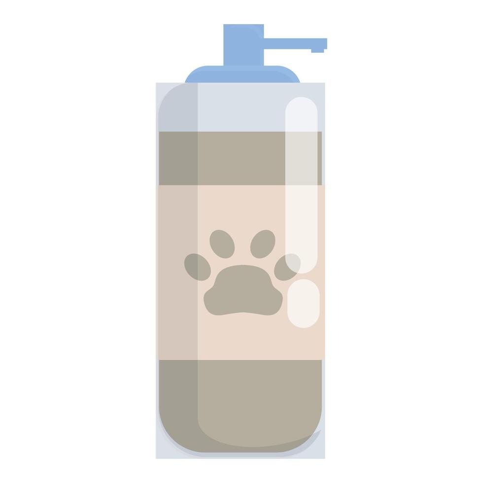 Plastic bottle containing pet shampoo with dispenser vector