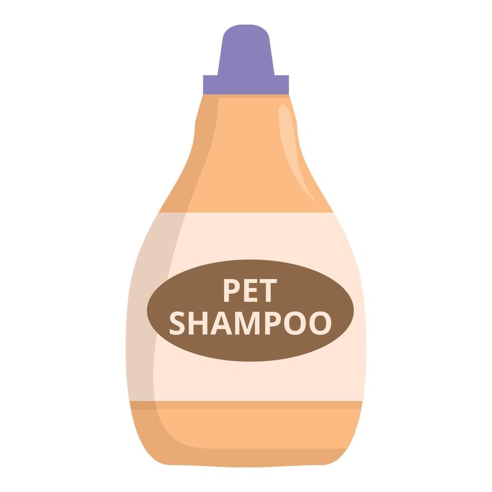 Plastic bottle with pet shampoo standing on white background vector