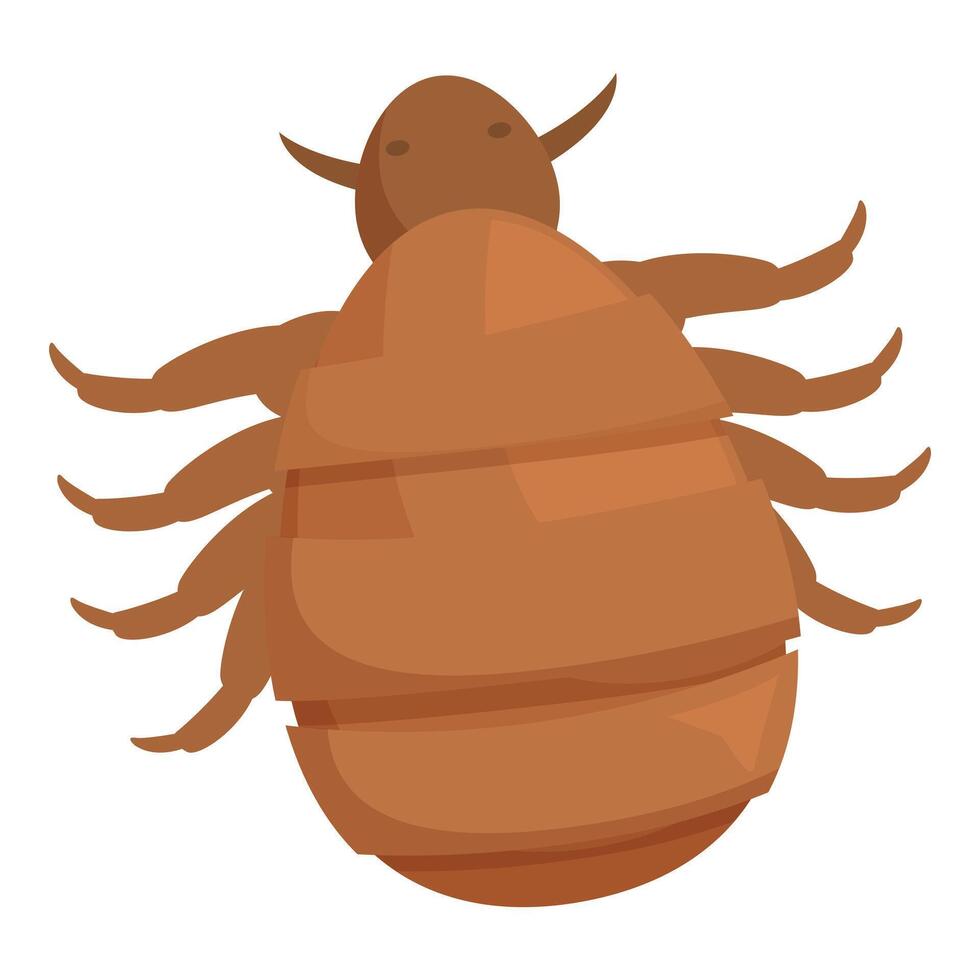Louse insect spreading disease through bite with tiny legs and body segments vector