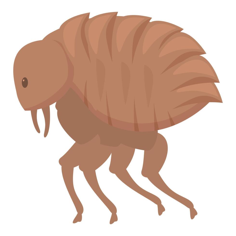 Flea walking side view showing tiny hairs vector