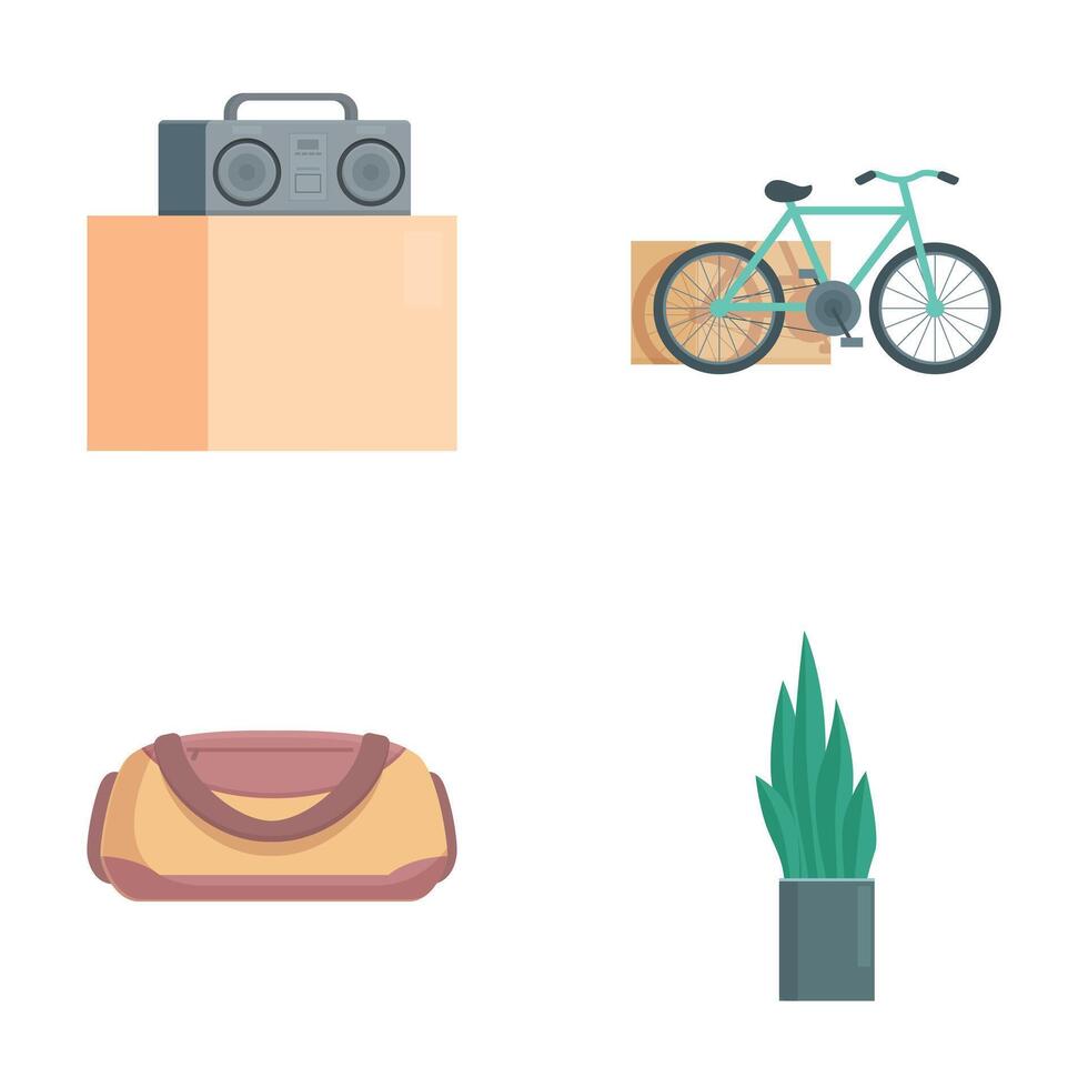 Everyday objects and lifestyle icons set vector