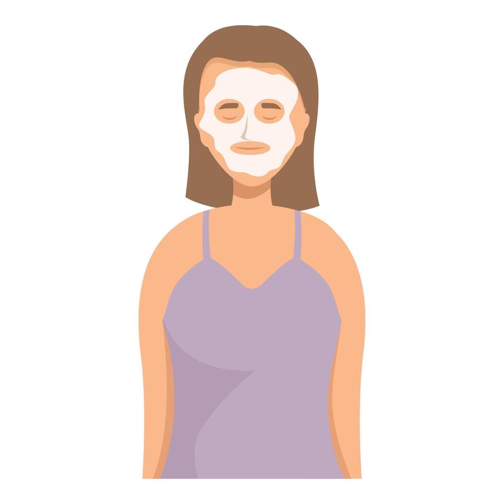 Young woman applying cosmetic mask on her face vector