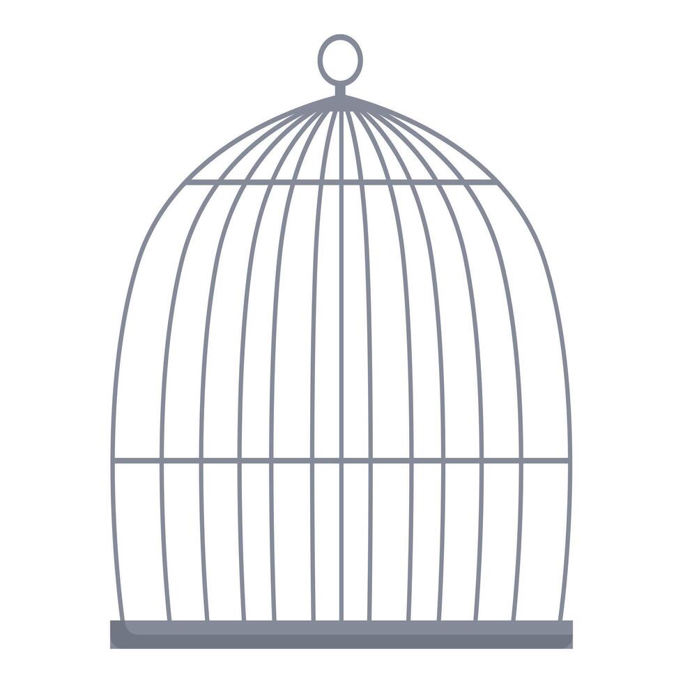 Empty dome birdcage standing on white background vector