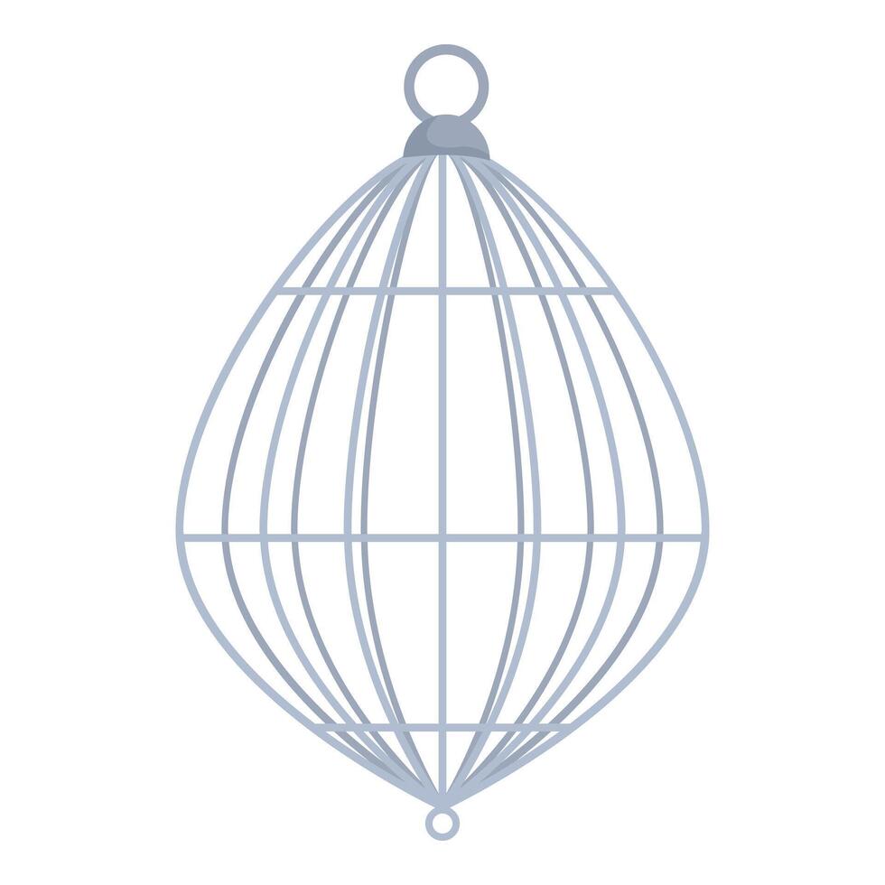Empty metal birdcage hanging with open door symbolizing freedom vector