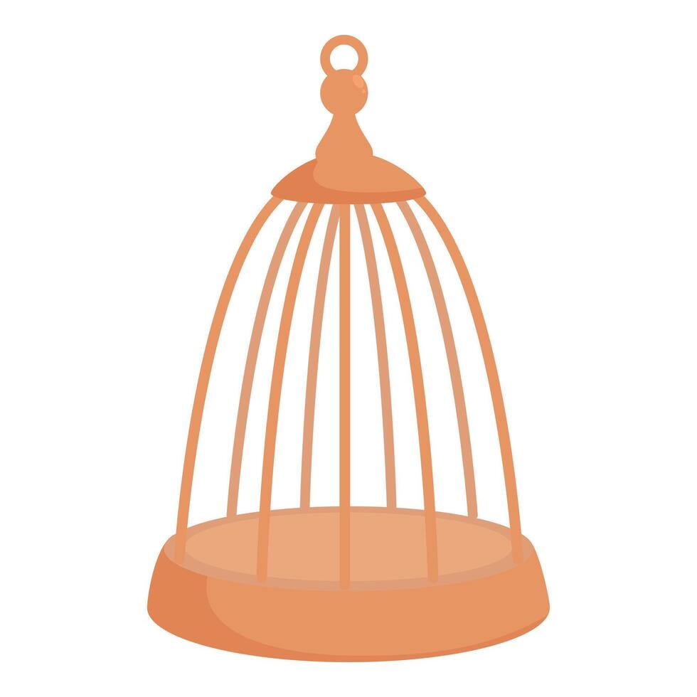 Empty birdcage standing on white background vector