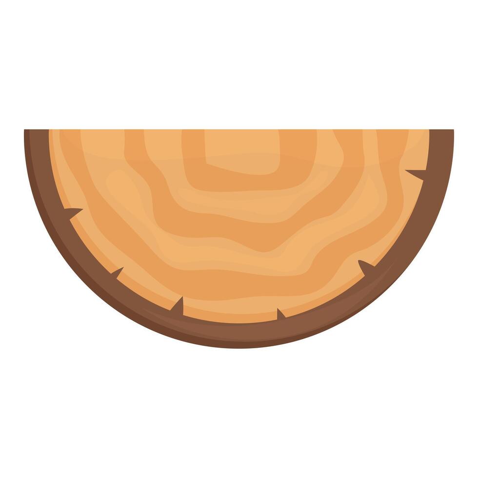 Half round wood slice showing growth rings vector