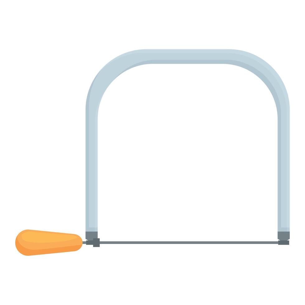 Coping saw with wooden handle for cutting material on white background vector