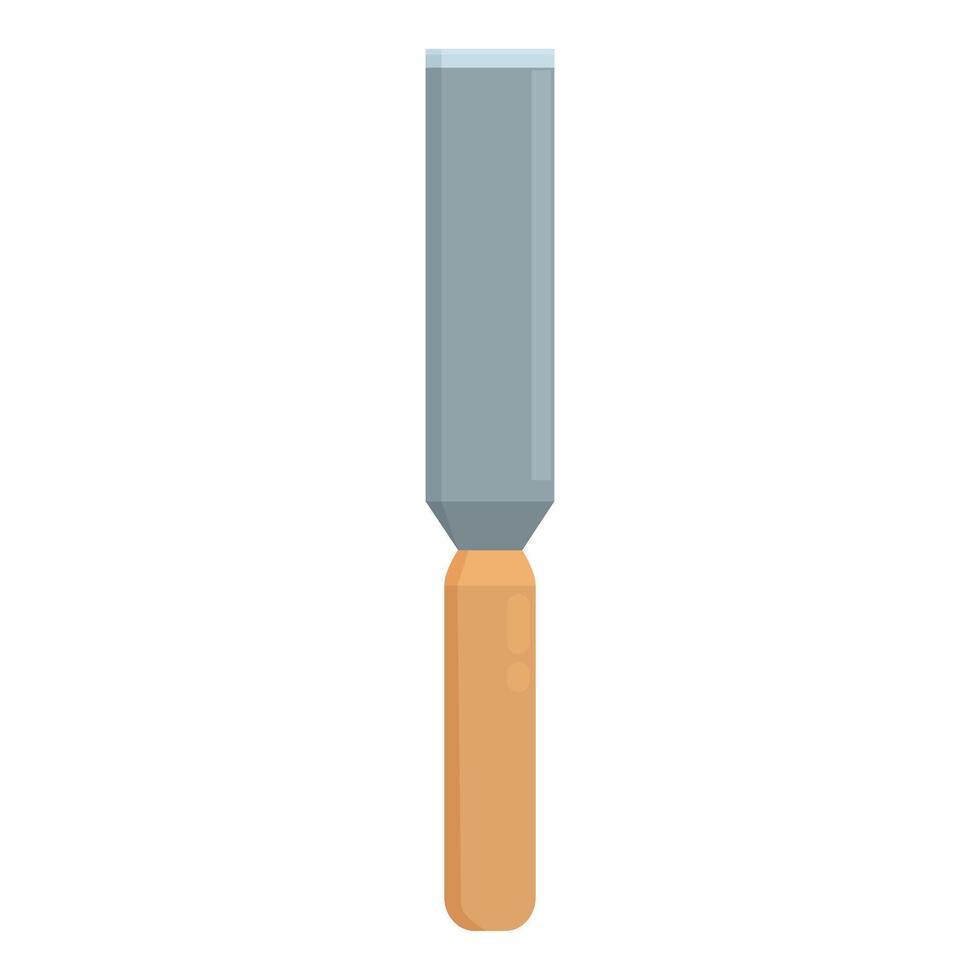 Wood chisel with wooden handle for carpentry and woodworking projects vector