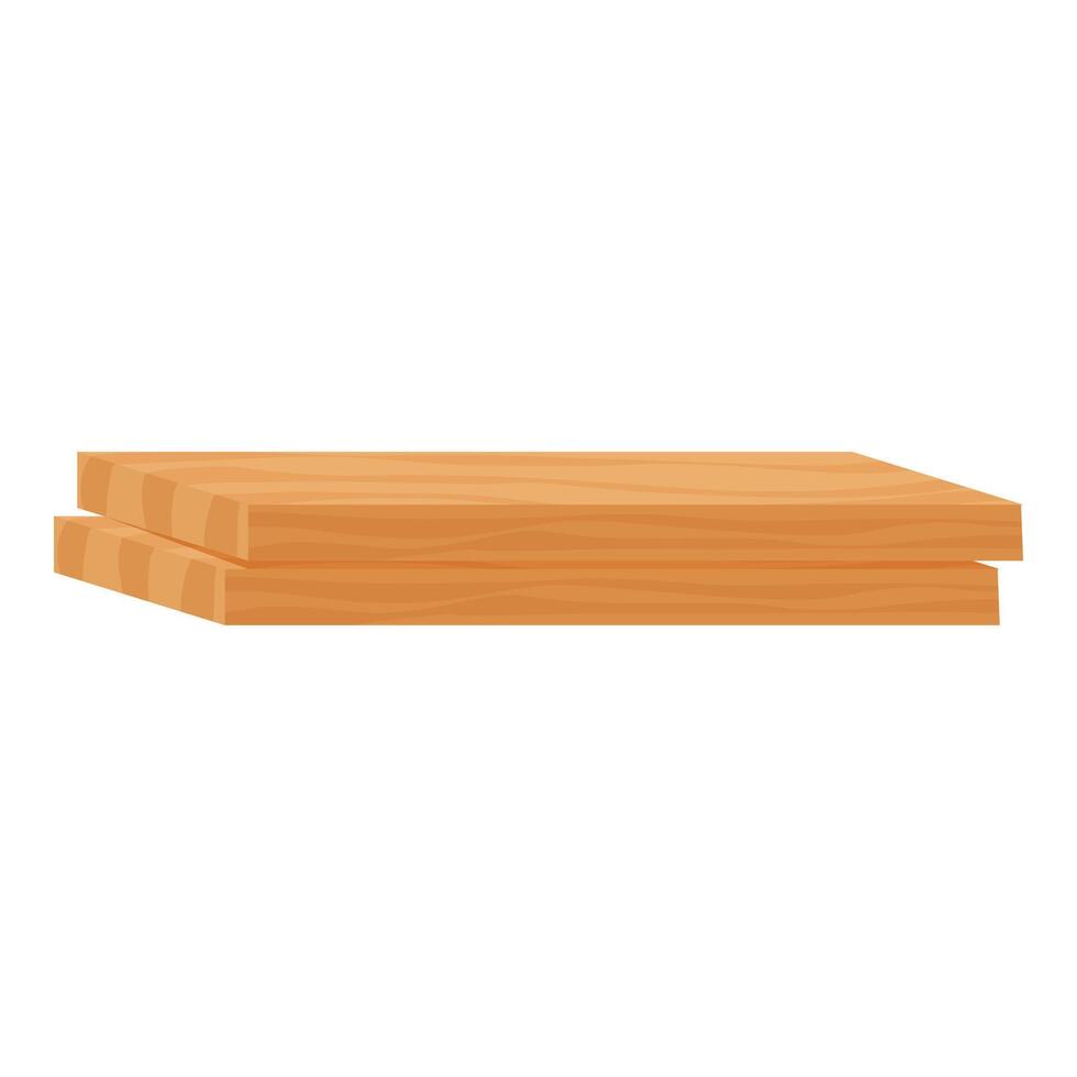 Two wooden planks creating a simple and empty shelf vector