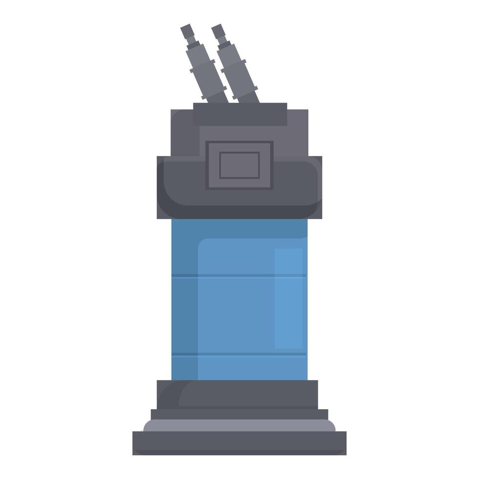 Powerful plasma weapon is charging, ready for battle vector