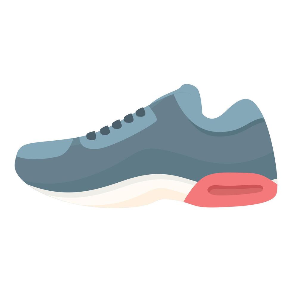 Blue running shoe with red sole for urban jogging vector