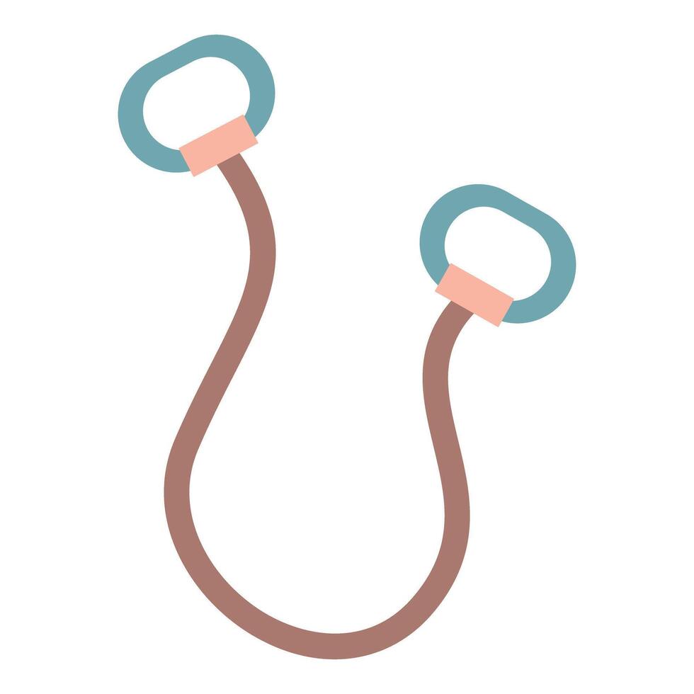 Rubber resistance band lying on a white background, ready for a workout vector