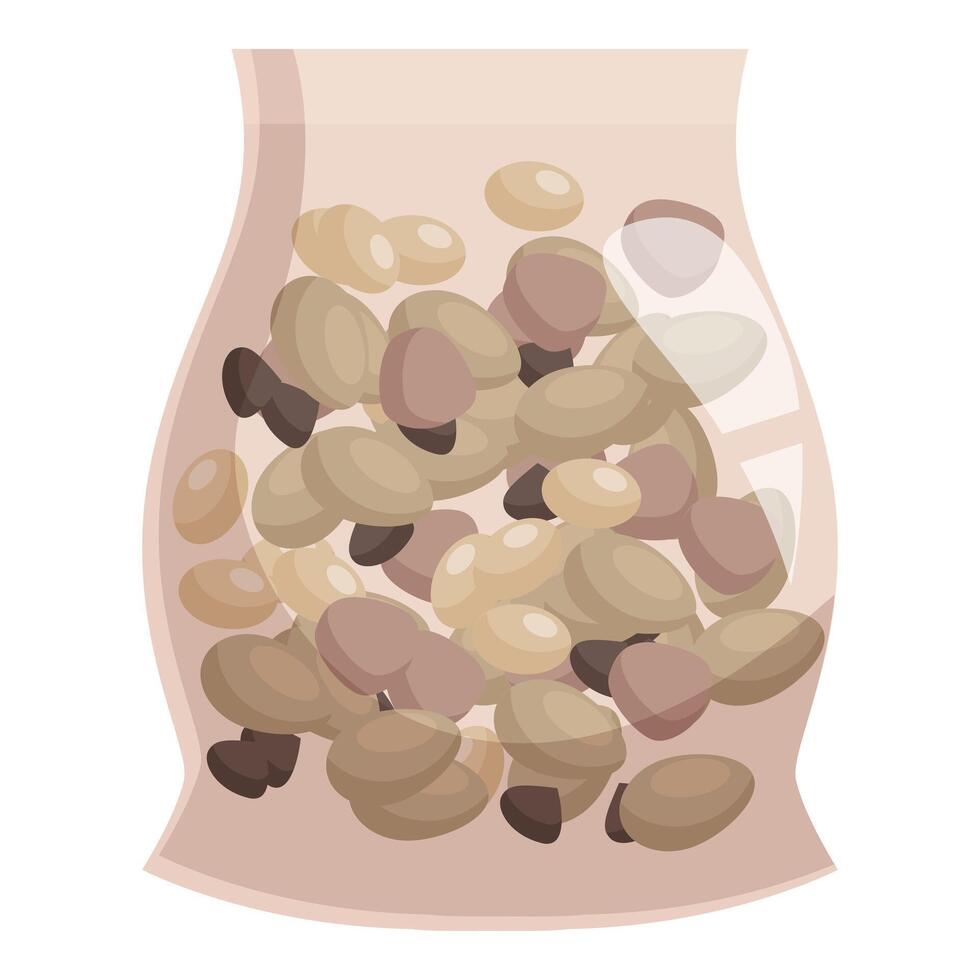 Transparent bag filled with freshly harvested mushrooms ready for cooking vector