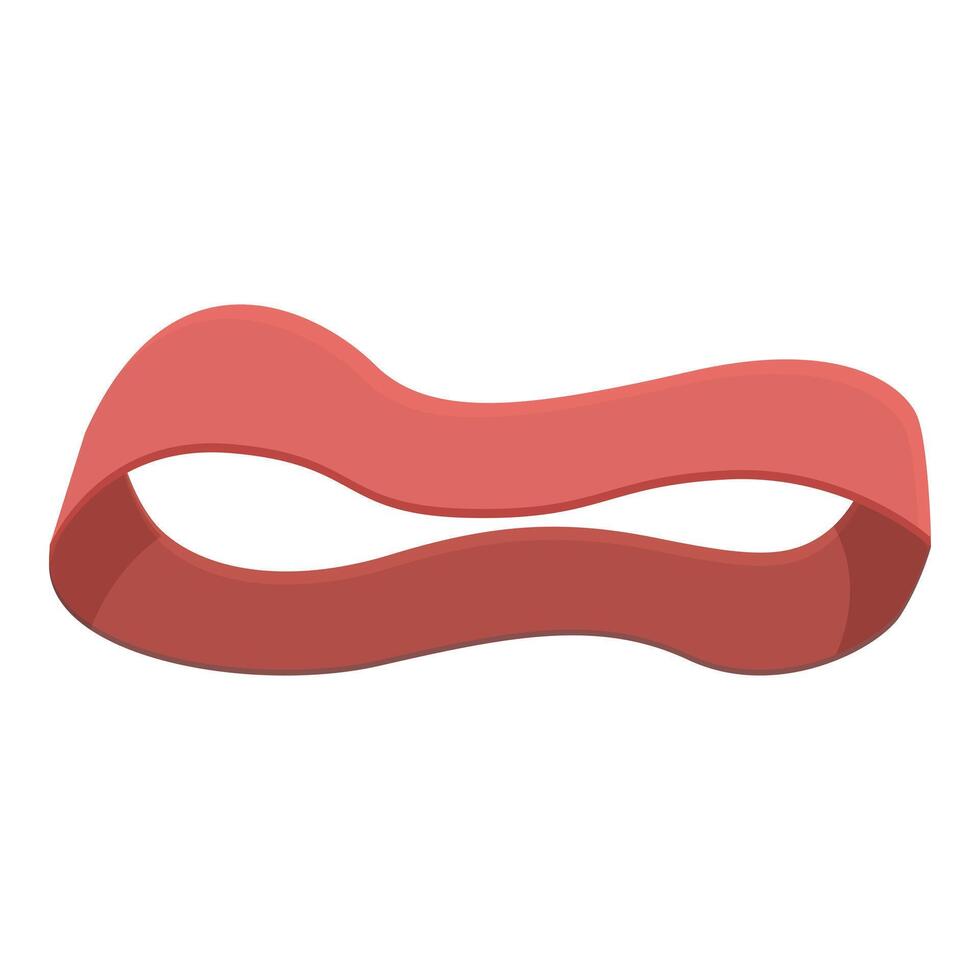 Red elastic fitness band for resistance training vector