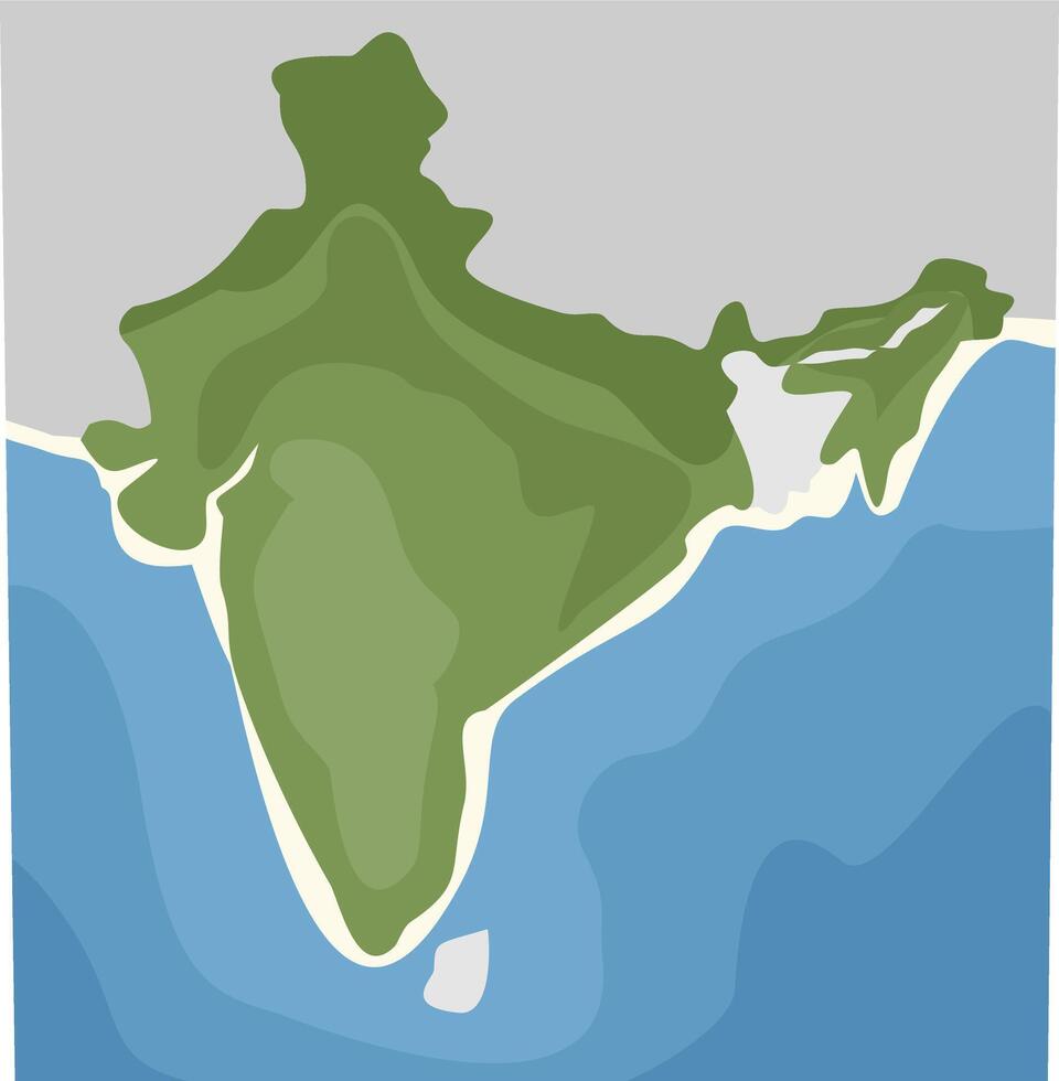 India map illustration, hand drawn map of India vector