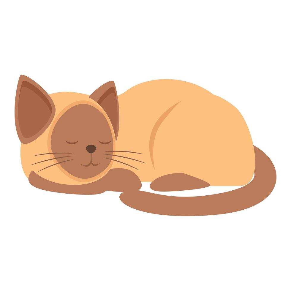 Cute siamese cat sleeping peacefully with eyes closed vector