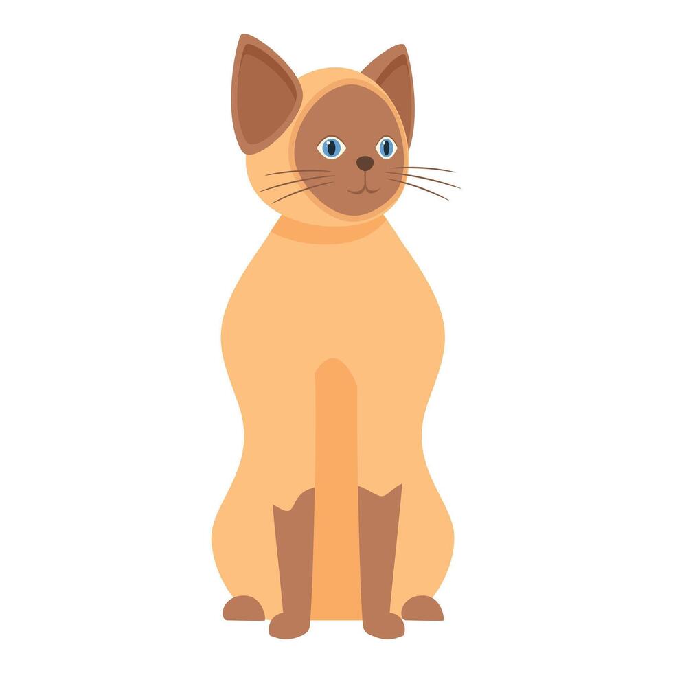 Illustration of a siamese cat sitting calmly vector