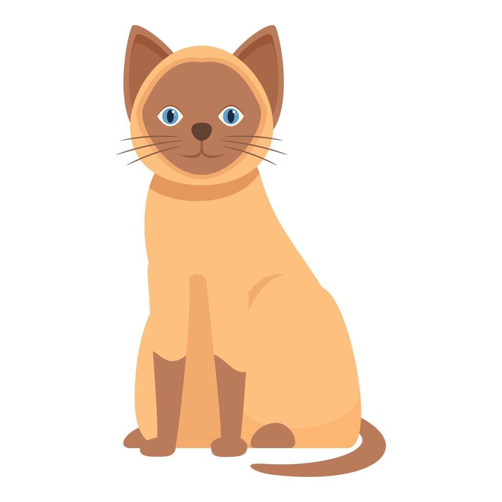 Cute siamese cat sitting calmly with blue eyes vector