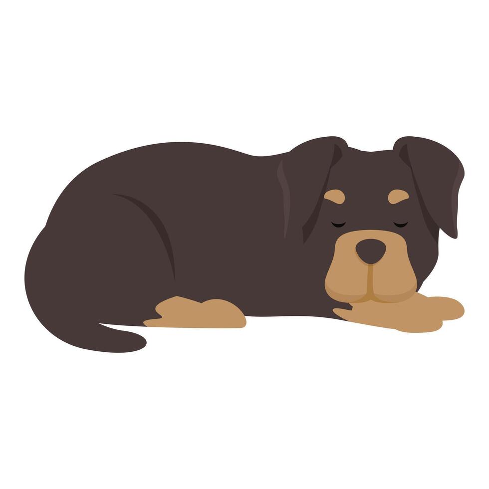 Cute rottweiler puppy dog sleeping taking a nap resting vector
