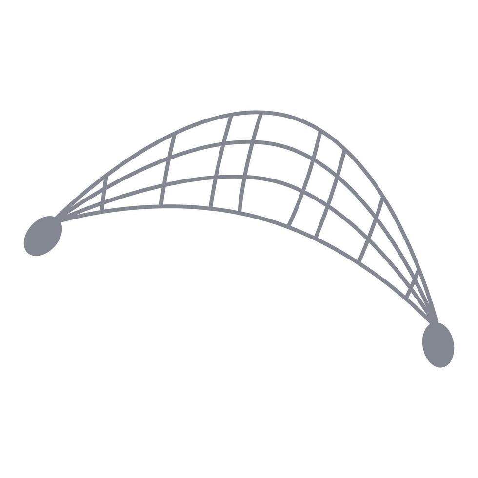 Abstract shape connecting two dots with a curve vector