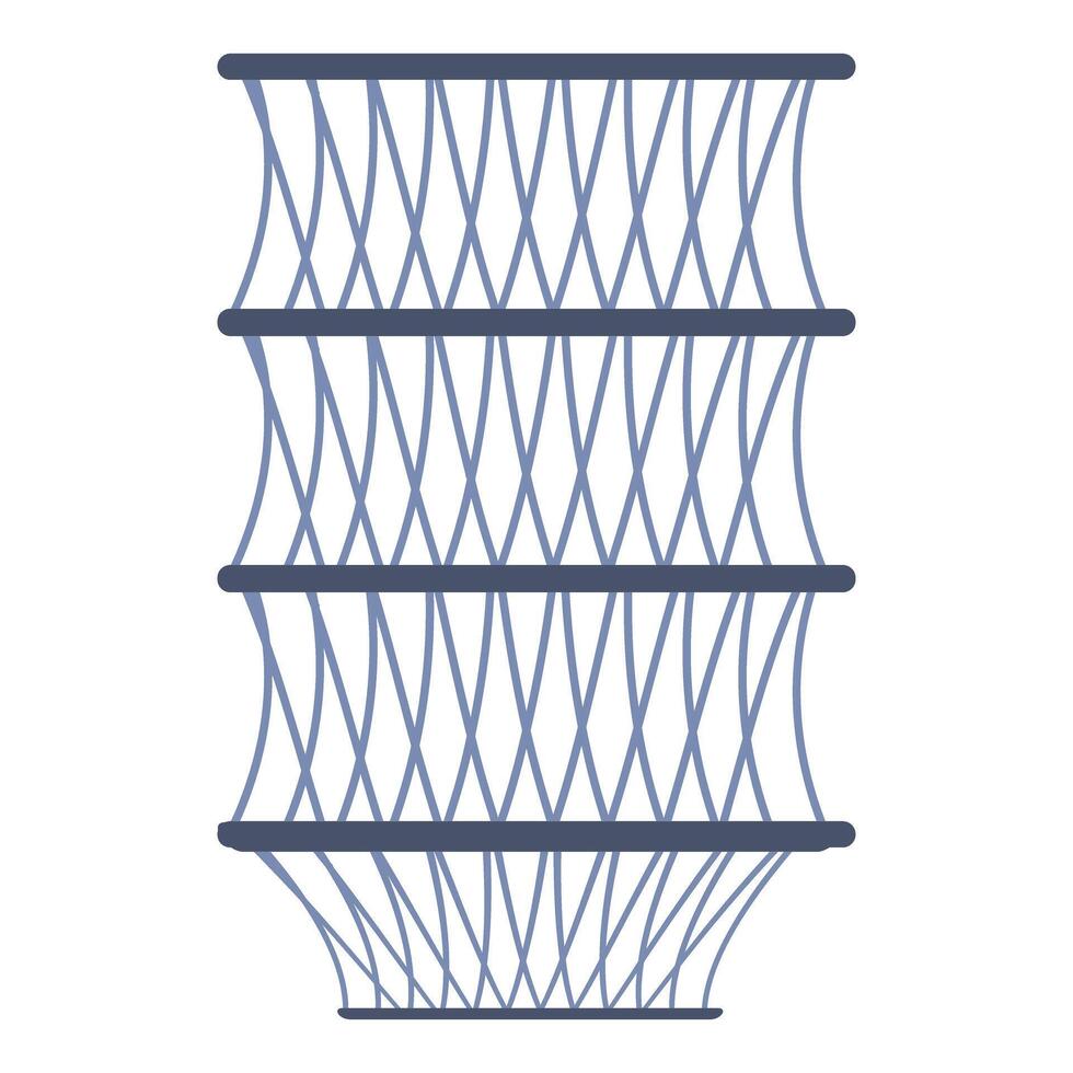 Abstract modern architecture facade with criss crossing lines vector