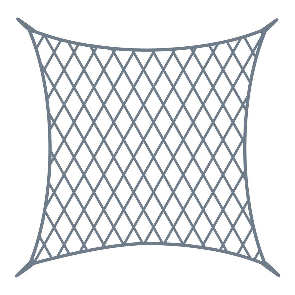 Fishing net forming curved shape on white background vector