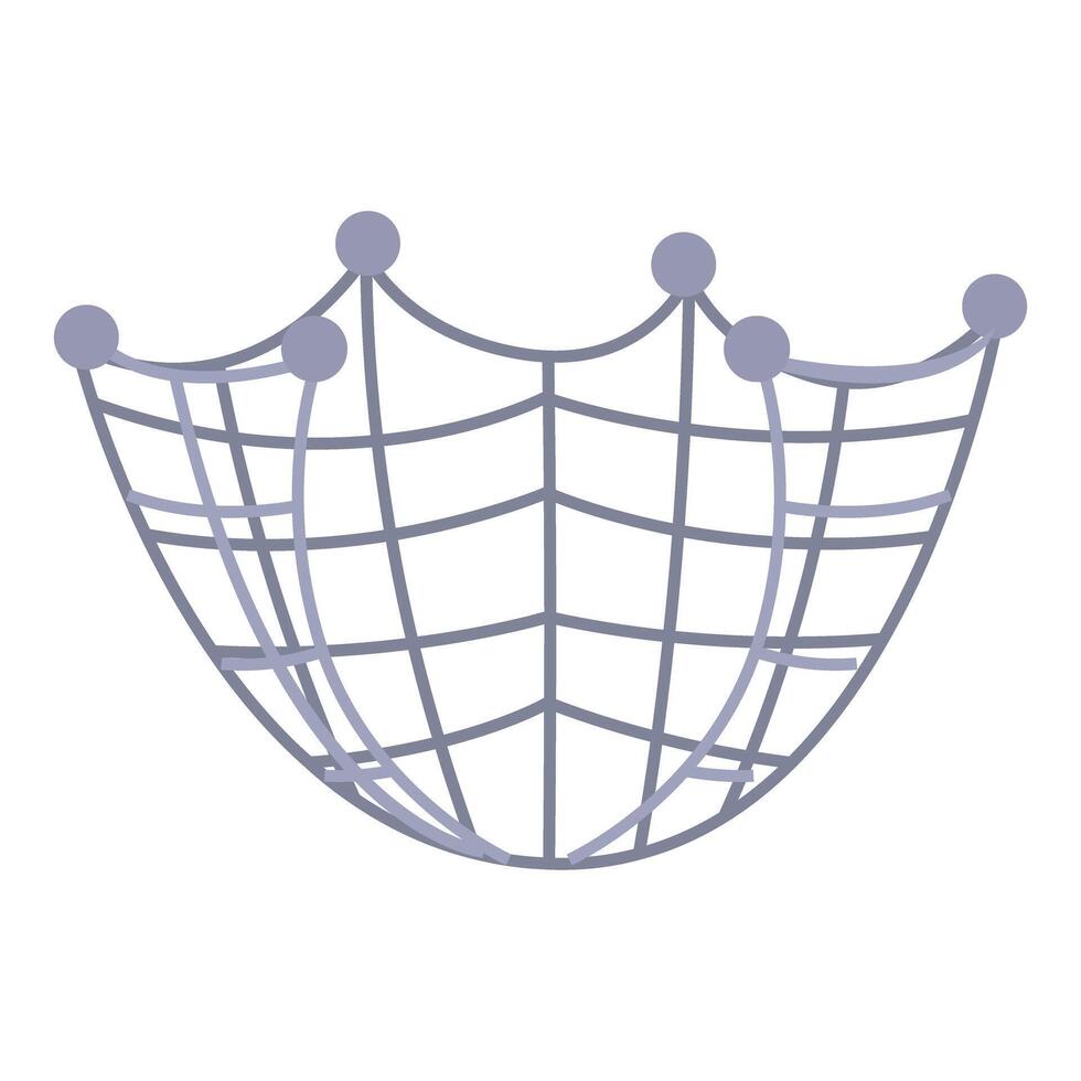 Playground rope climbing frame with metal grid for kids vector