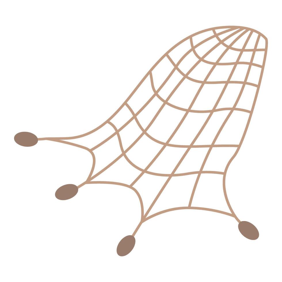 Minimalist fishing net illustration with floats for catching fish vector