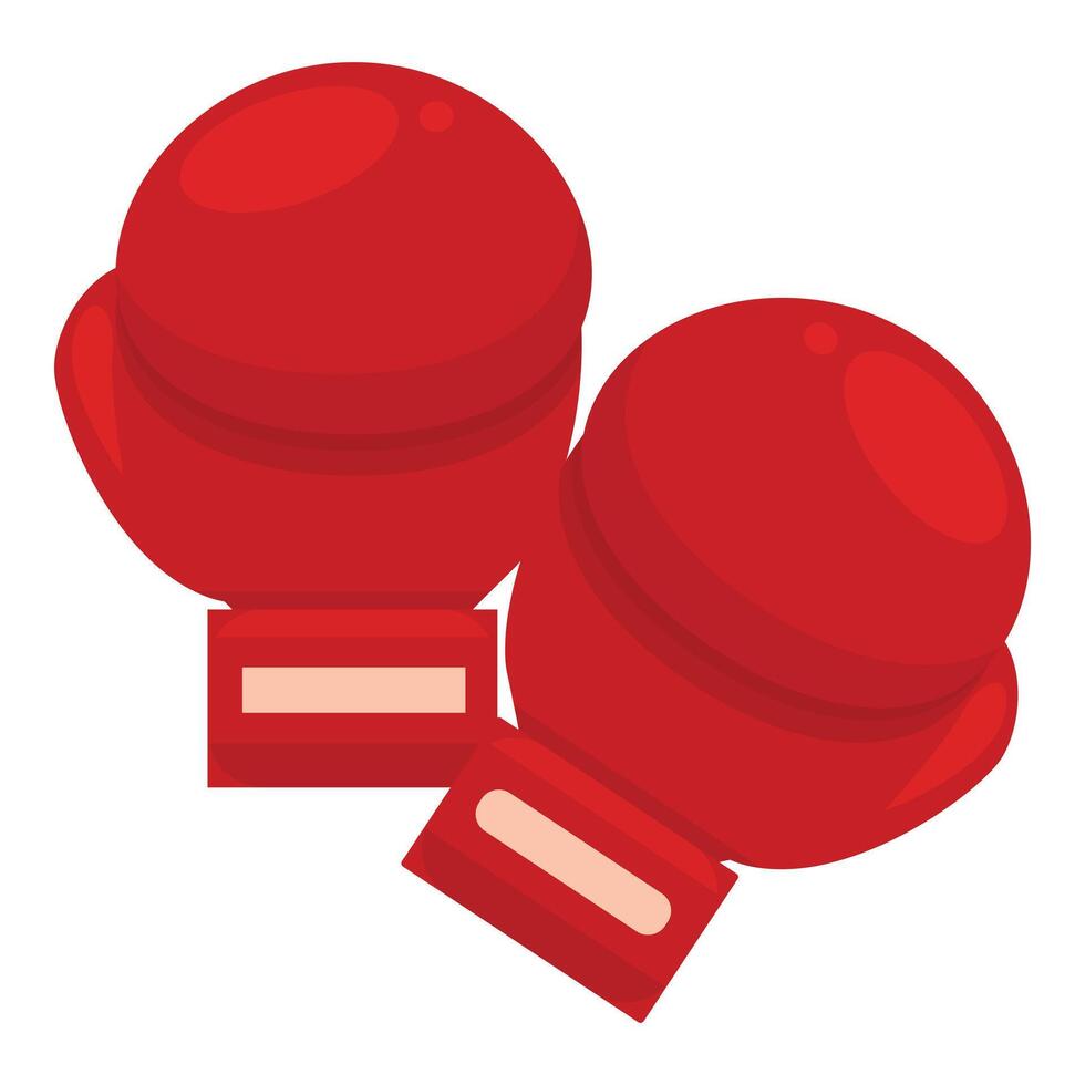 Pair of red boxing gloves lying ready for the fight vector