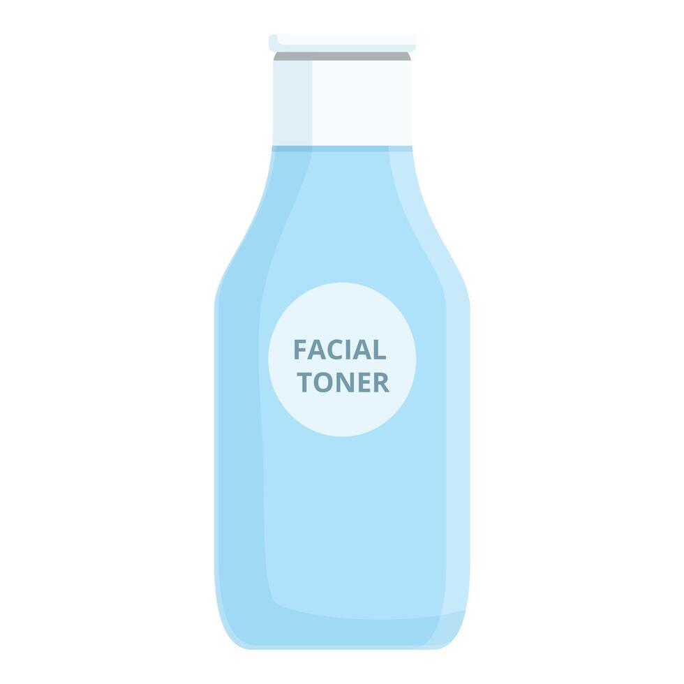 Facial toner bottle standing on white background with copy space vector