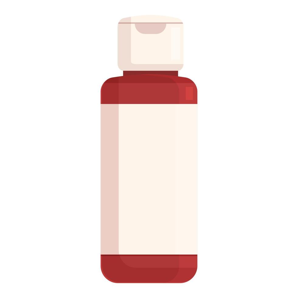 Red plastic bottle with white cap for shampoo or shower gel vector