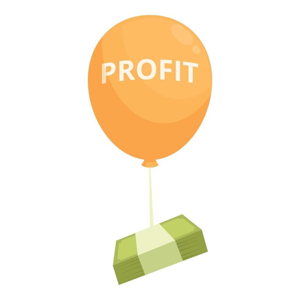 Money balloon is flying away representing loss of profit vector