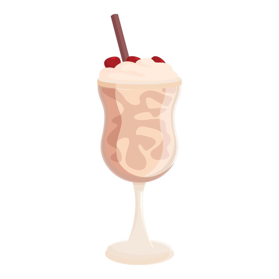 Delicious milkshake with whipped cream and cherries is waiting for you vector