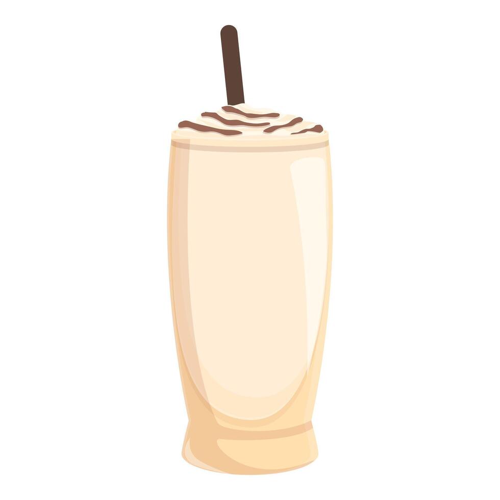 Refreshing milkshake with chocolate topping served in a tall glass vector