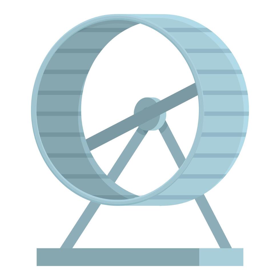 Metal hamster wheel standing on support structure vector