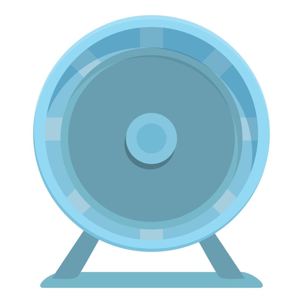 Blue hamster wheel standing on support frame vector