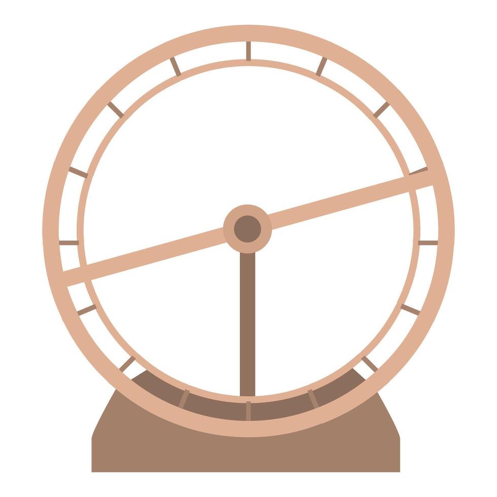 Wooden hamster wheel standing on white background vector
