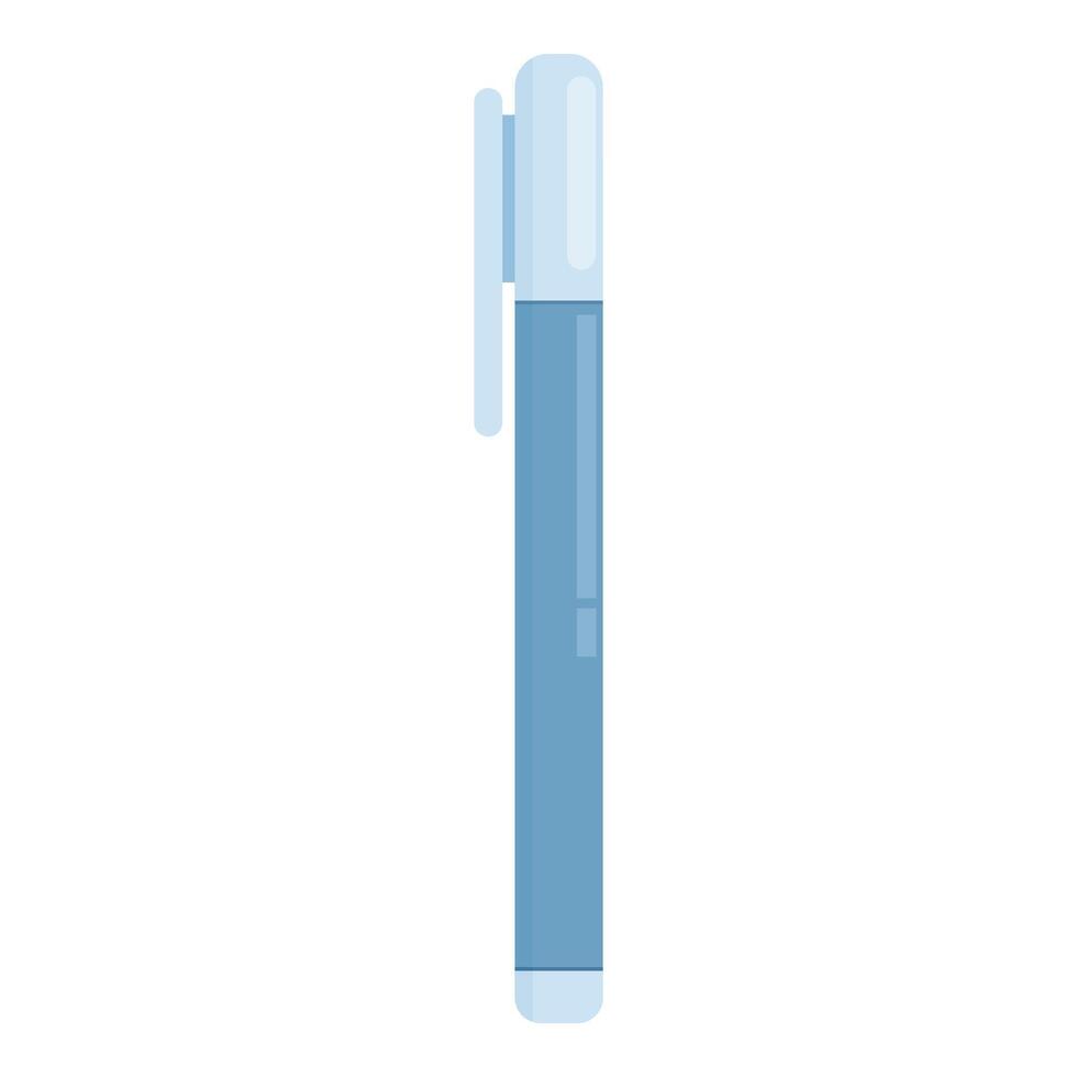 Blue marker pen cap open ready writing drawing vector